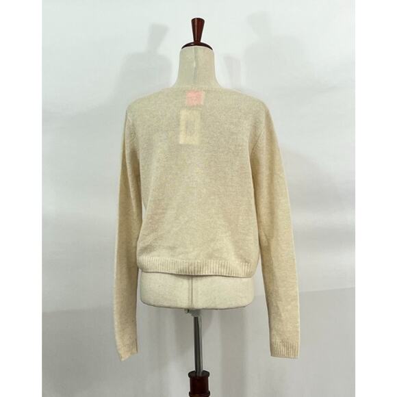 CRUSH Sz 3 L Gauzy Gabby Crew Oatmeal 100% Cashmere Sweater NWT - Picture 5 of 8